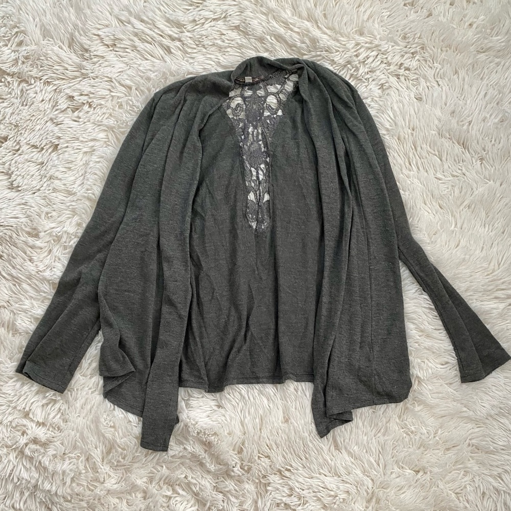 Mesh Back Open Cardigan - Picture 2 of 4